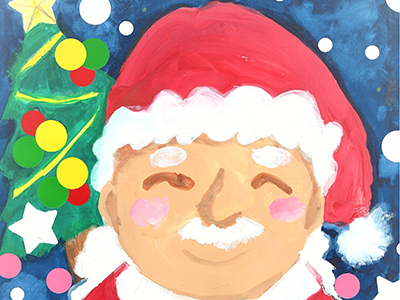 サンタさんの手形アート